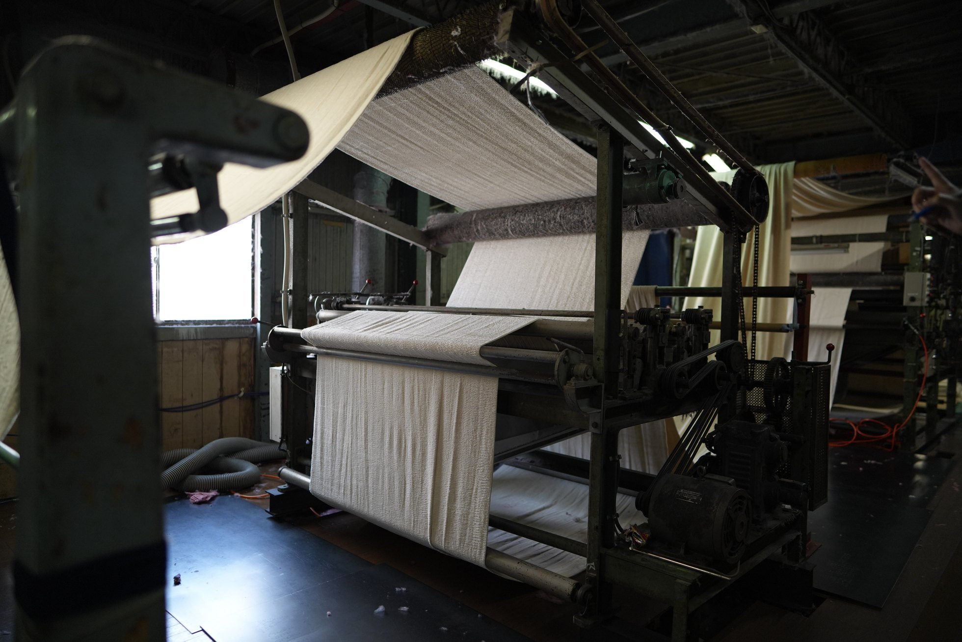 和歌山の工場から譲り受けた起毛機