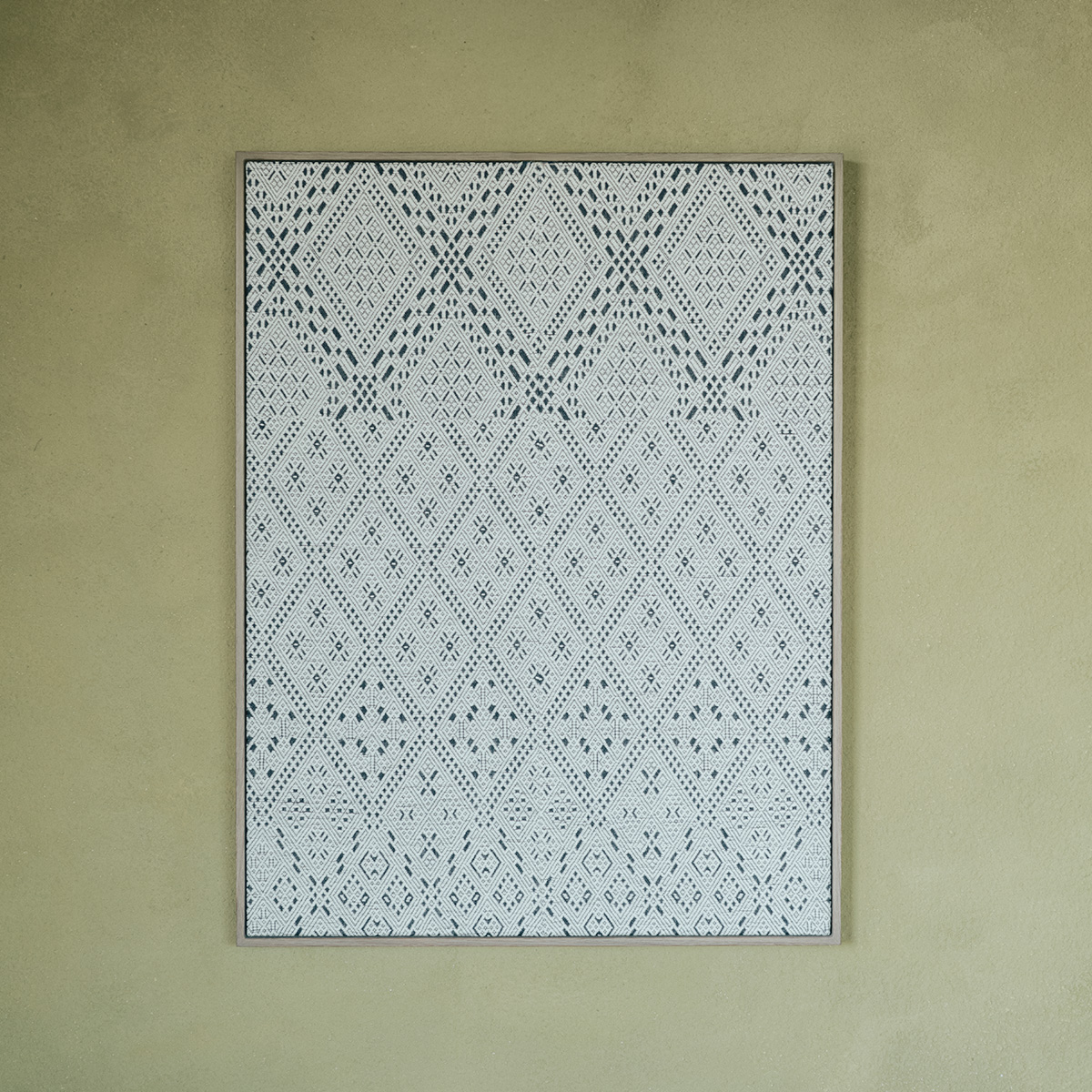 こぎん刺しタペストリー 額装仕立て